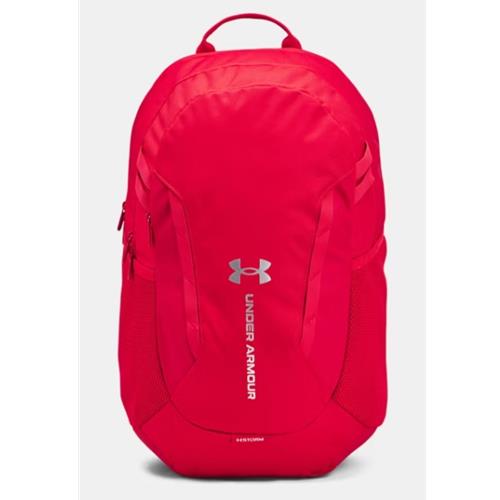 Under Armour Hustle 6.0 Team Backpack Red, Metallic Silver 1384673-600
